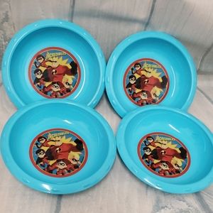 New incredibles blue cereal bowl set of 4